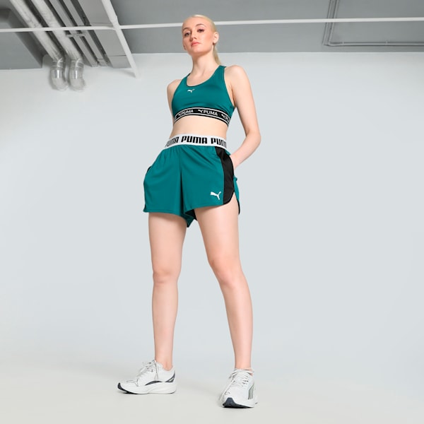 TRAIN ALL DAY KNIT Women's 3" Shorts, Cold Green-PUMA Black, extralarge-IND